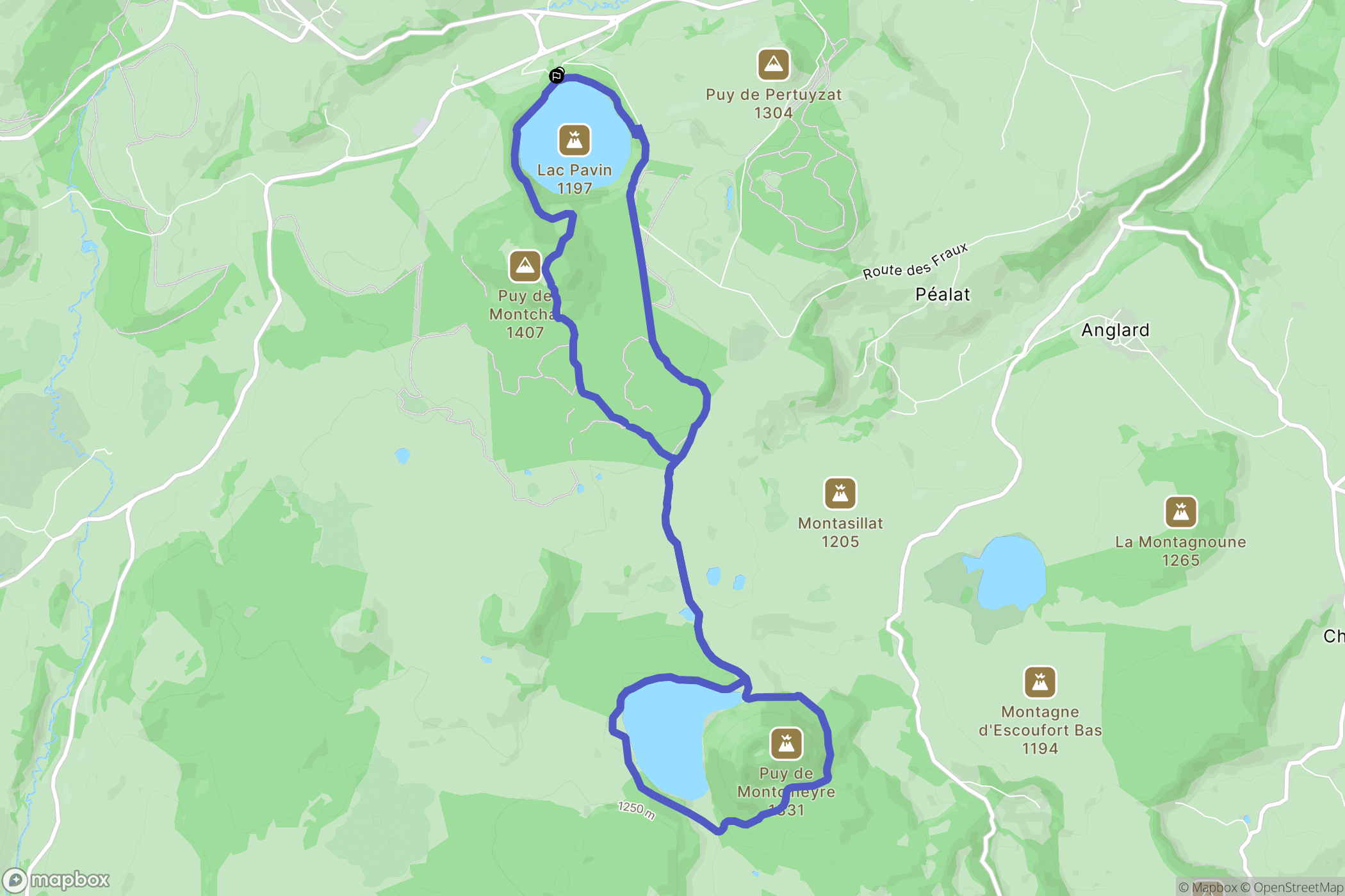 Besse-et-Saint-Anastaise : carte du parcours de randonnée - France