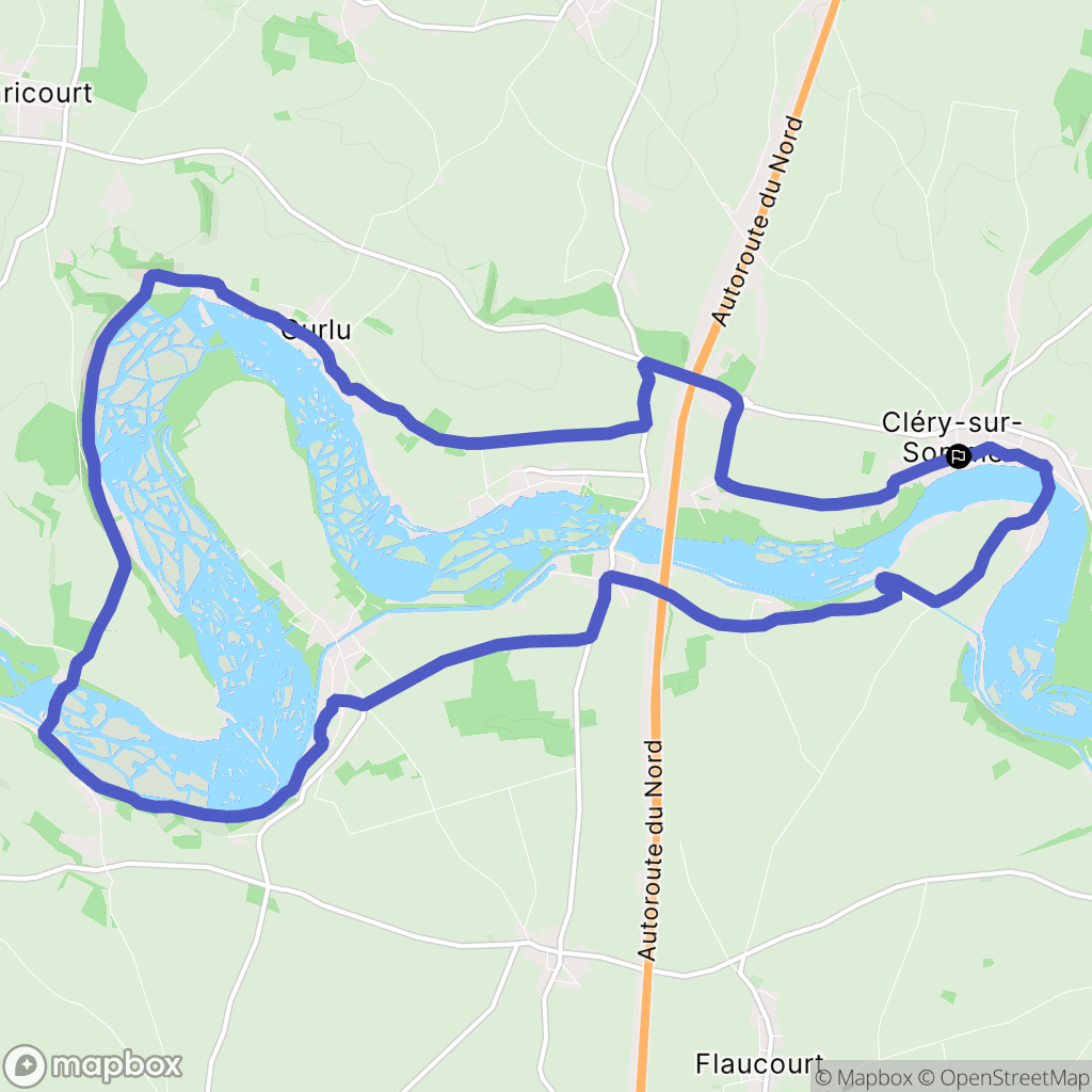 Cléry-sur-Somme : carte du parcours de randonnée - France