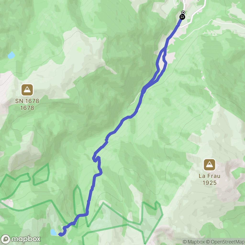 Montségur : carte du parcours de randonnée - France