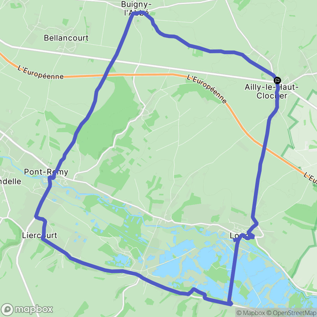 Ailly-le-Haut-Clocher : carte du parcours de randonnée - France