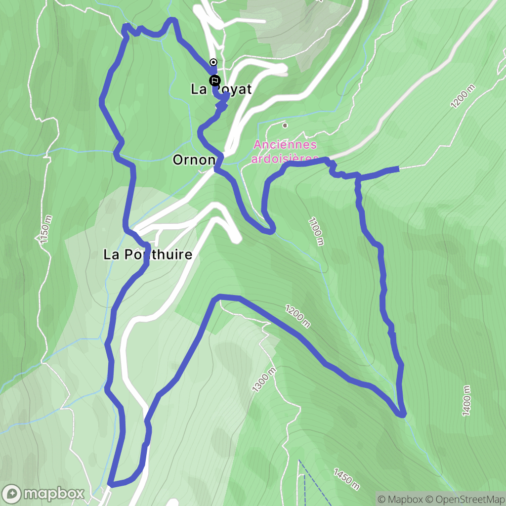 Ornon : carte du parcours de randonnée - France
