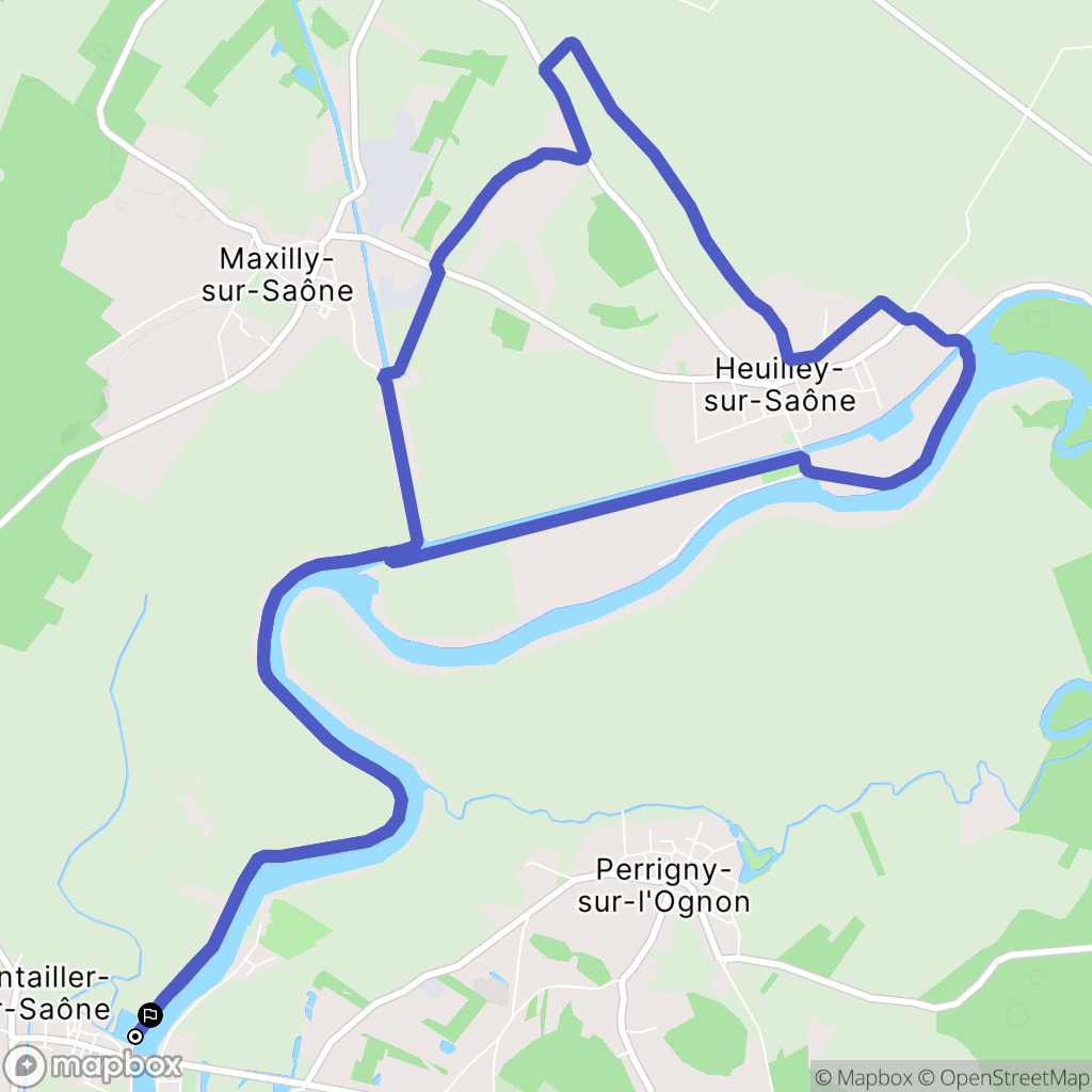 Pontailler-sur-Saône : carte du parcours de randonnée - France