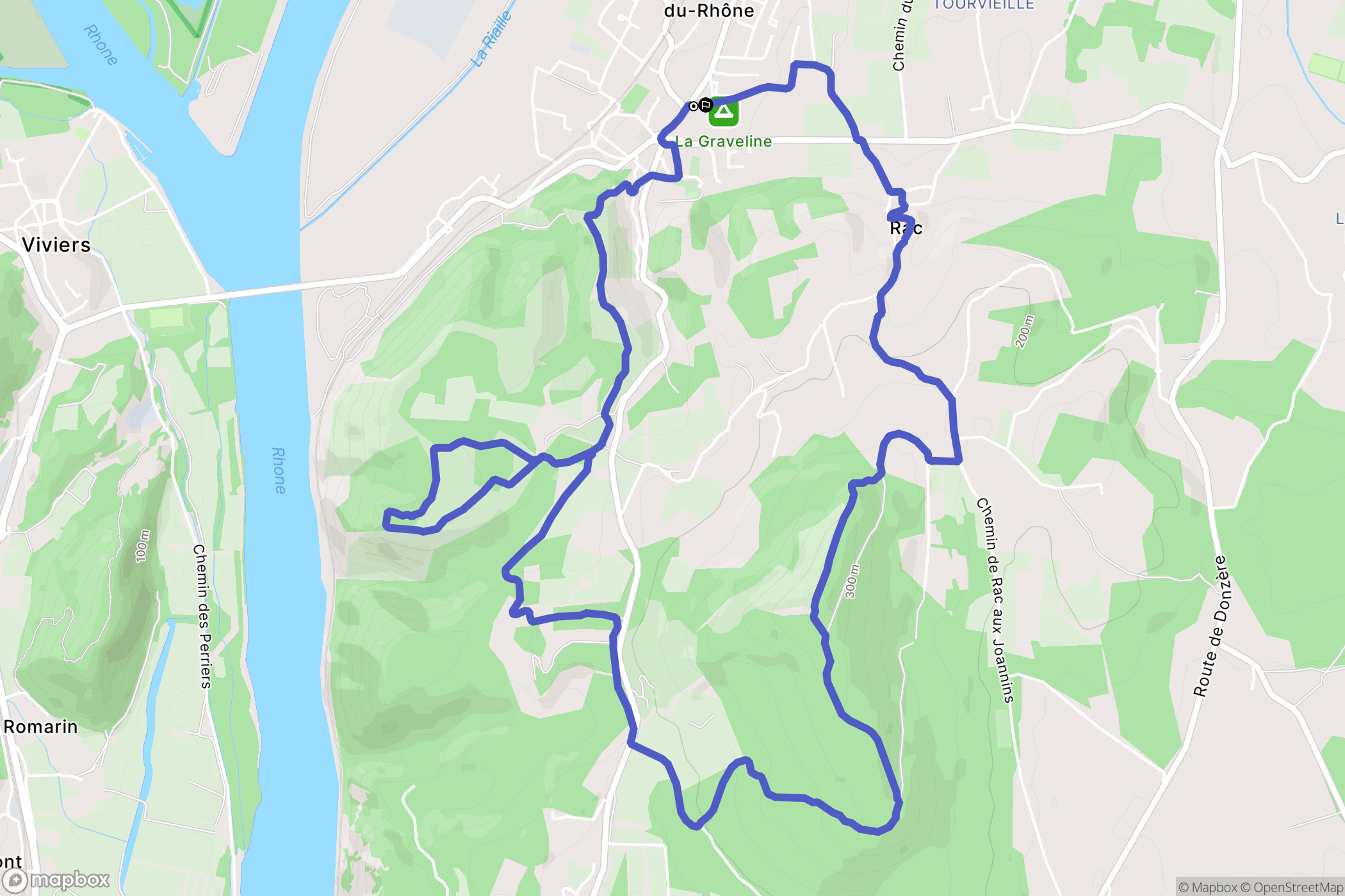 Châteauneuf-du-Rhône : carte du parcours de randonnée - France