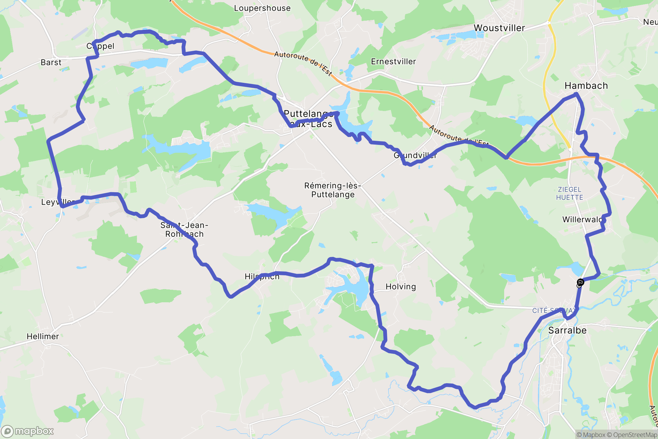 Willerwald : carte du parcours de randonnée - France