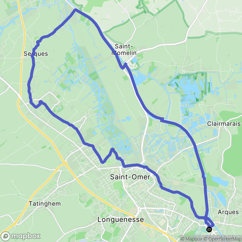Arques : carte du parcours de randonnée - France