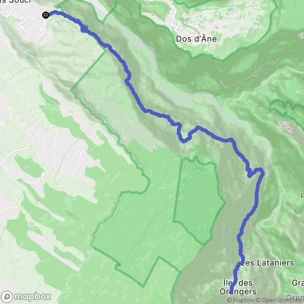 Saint-Paul : carte du parcours de randonnée - France
