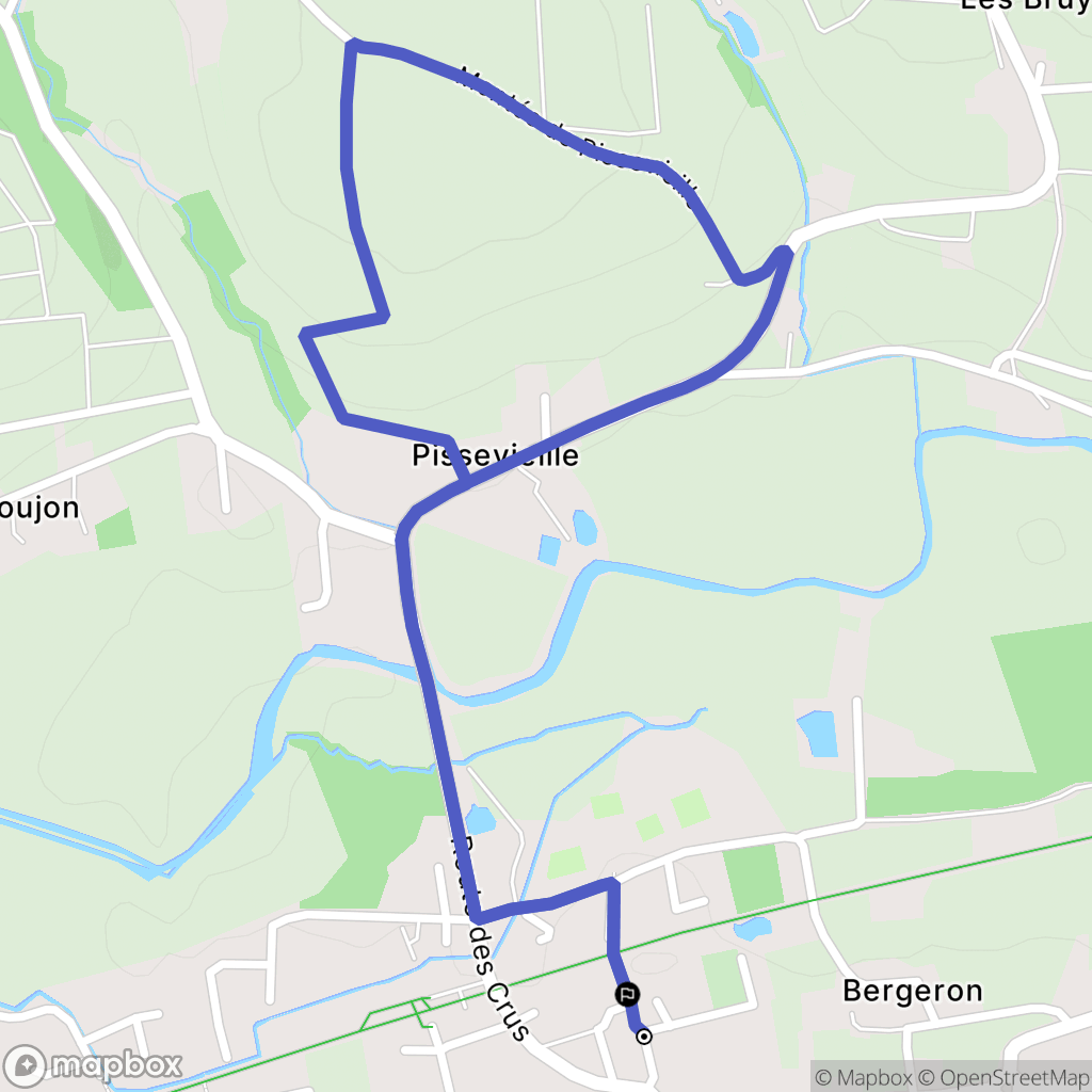 Cercié : carte du parcours de randonnée - France