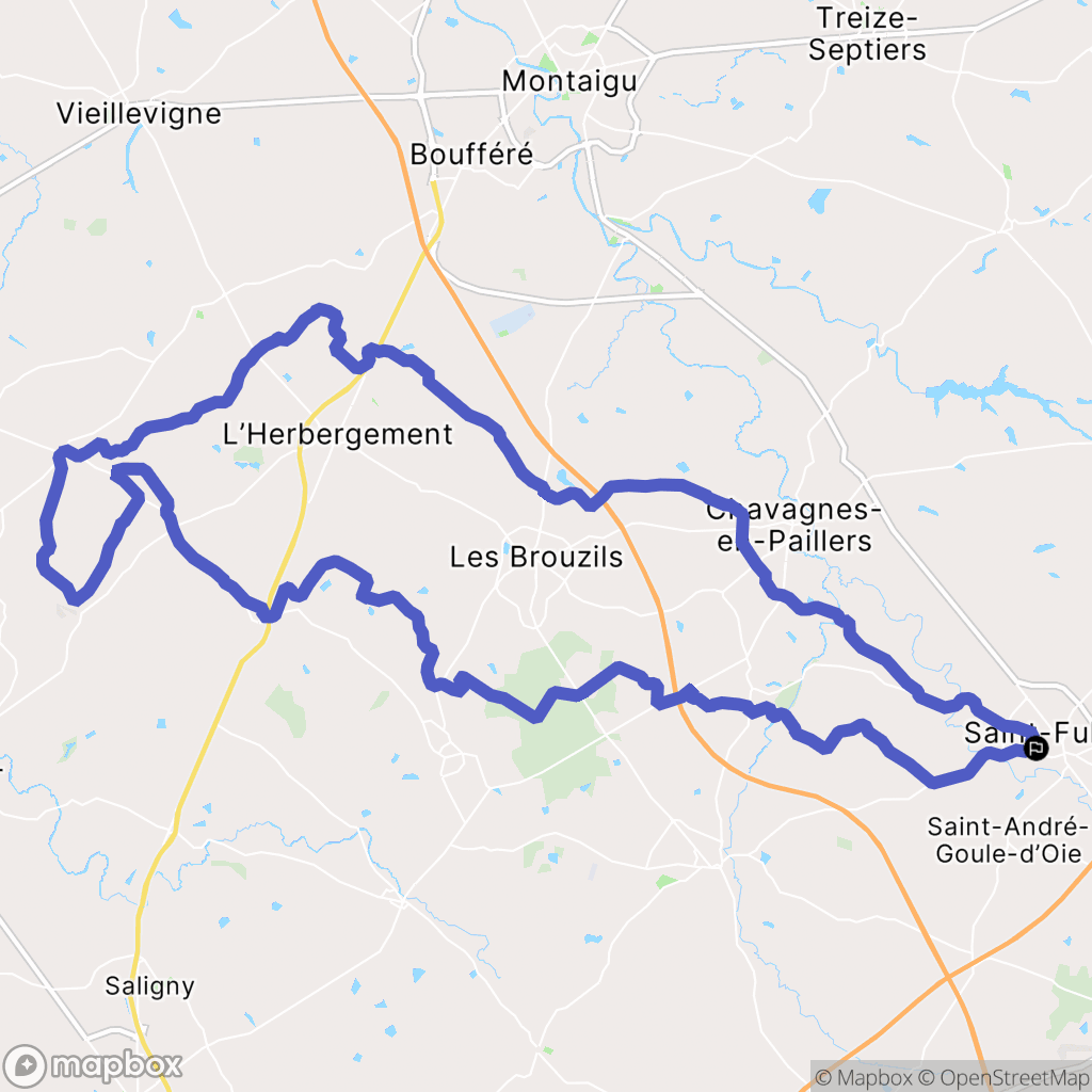 Saint-Fulgent : carte du parcours de randonnée - France