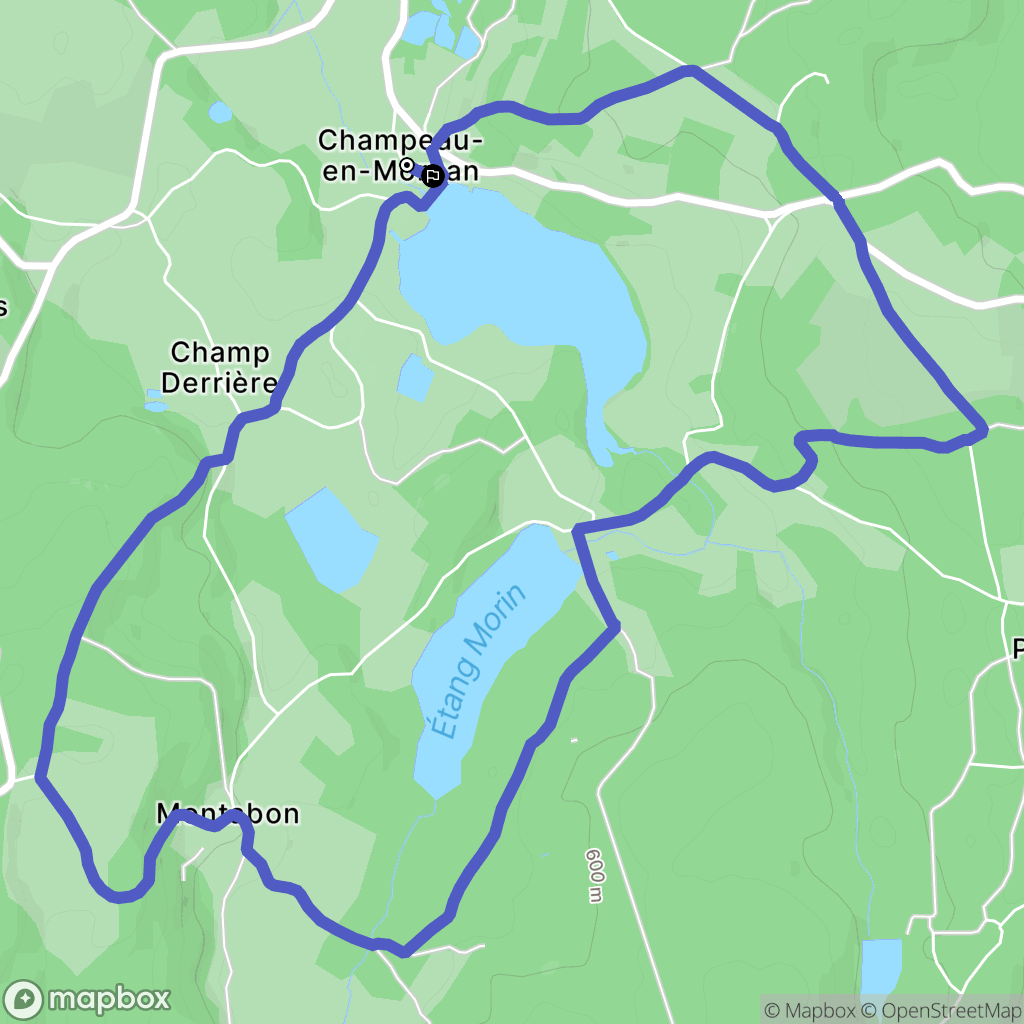 Champeau-en-Morvan : carte du parcours de randonnée - France