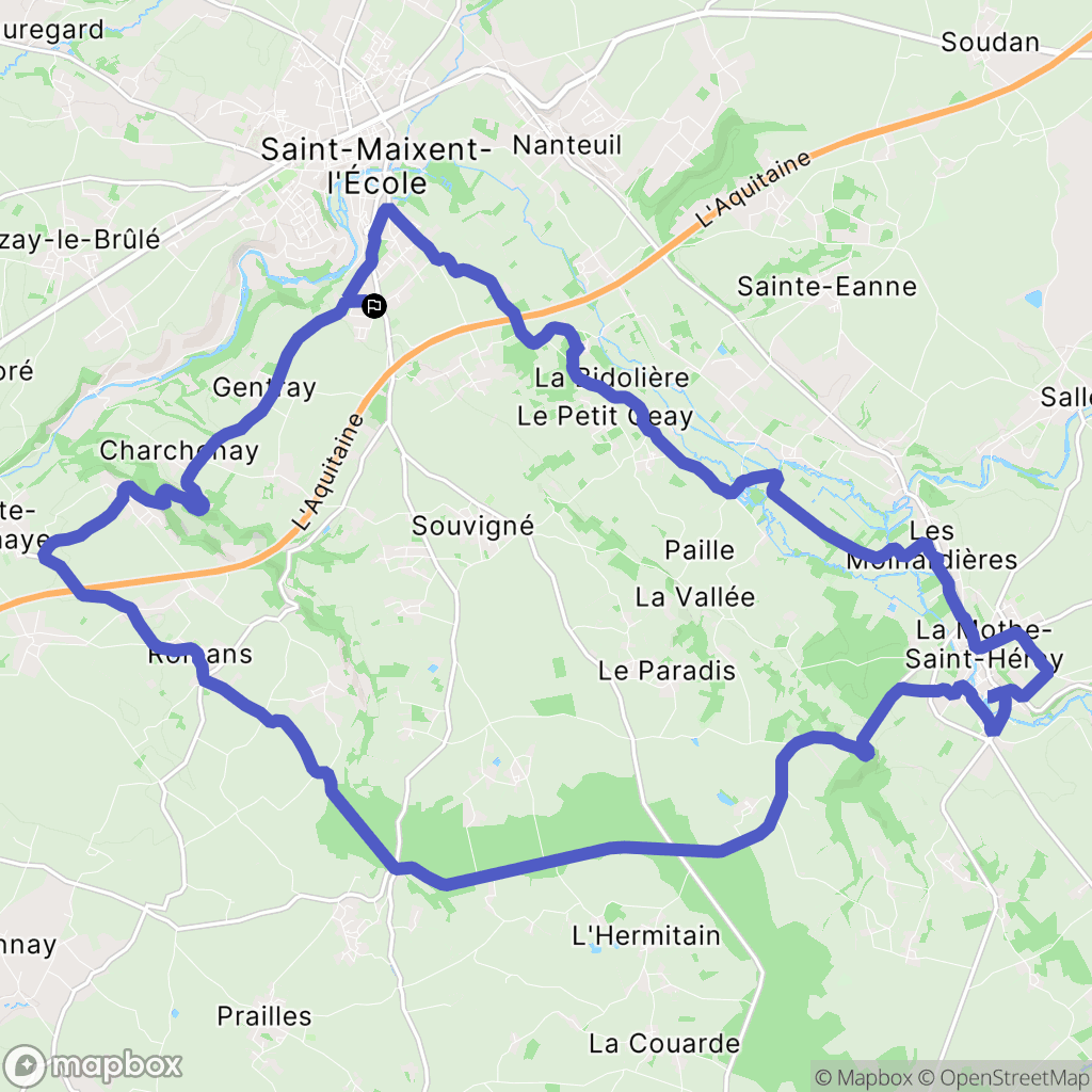 Saint-Martin-de-Saint-Maixent : carte du parcours de randonnée - France