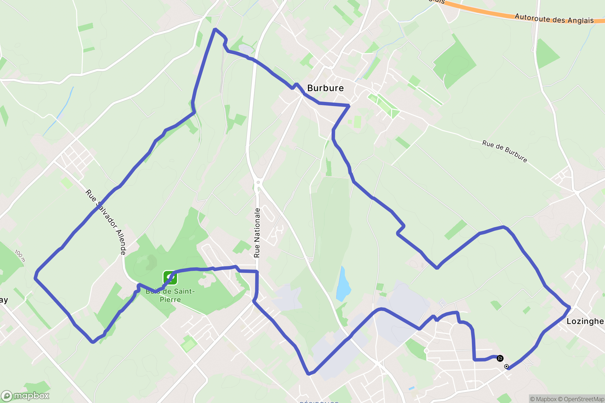 Lozinghem : carte du parcours de randonnée - France
