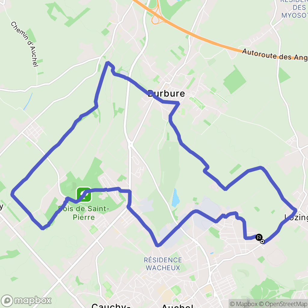 Lozinghem : carte du parcours de randonnée - France