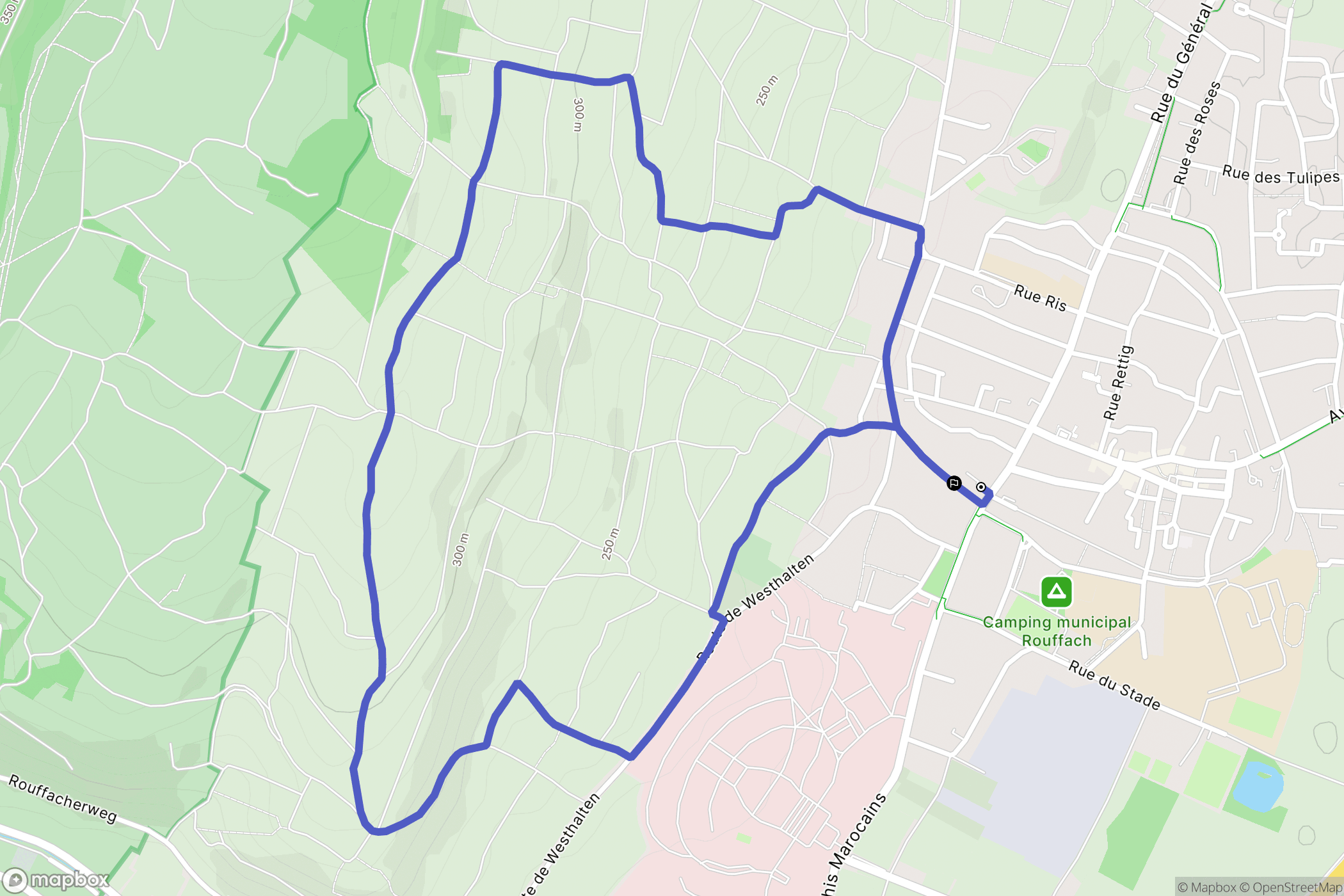 Rouffach : carte du parcours de randonnée - France