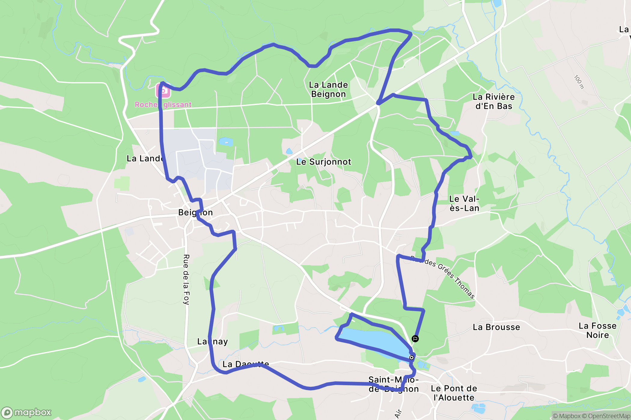 Saint-Malo-de-Beignon : carte du parcours de randonnée - France