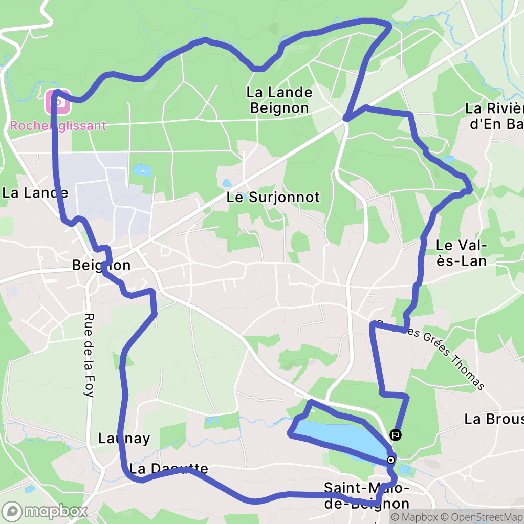 Saint-Malo-de-Beignon : carte du parcours de randonnée - France