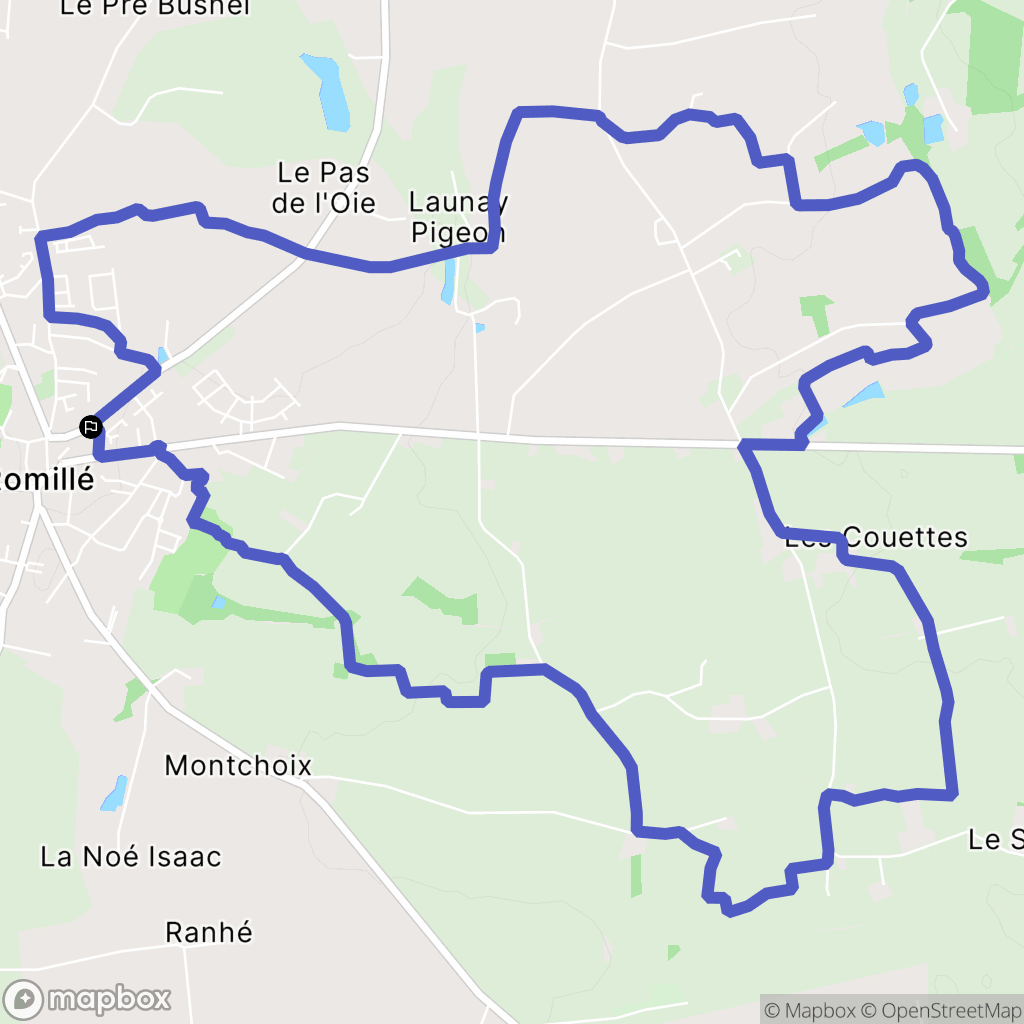 Romillé : carte du parcours de randonnée - France