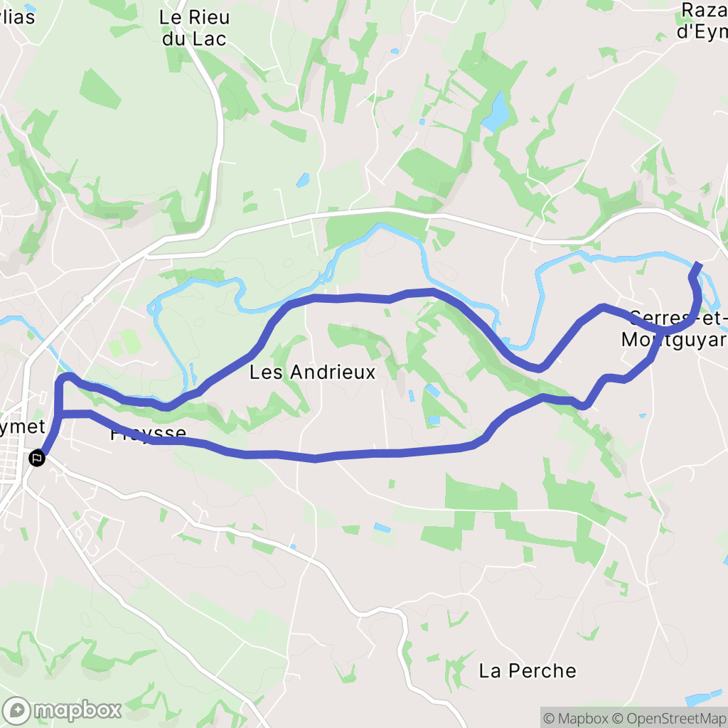 Eymet : carte du parcours de randonnée - France