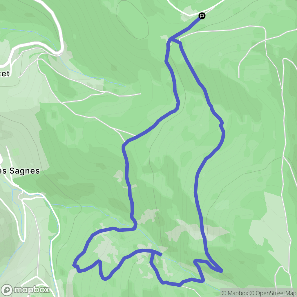 Doizieux : carte du parcours de randonnée - France