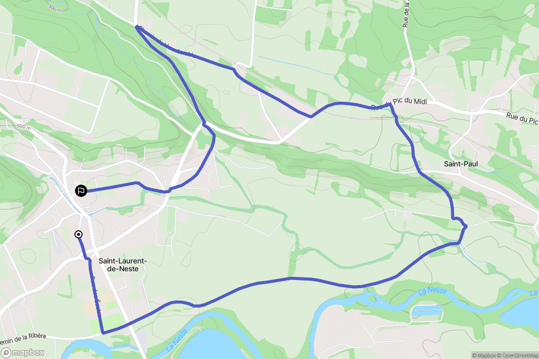 Saint-Laurent-de-Neste : carte du parcours de randonnée - France