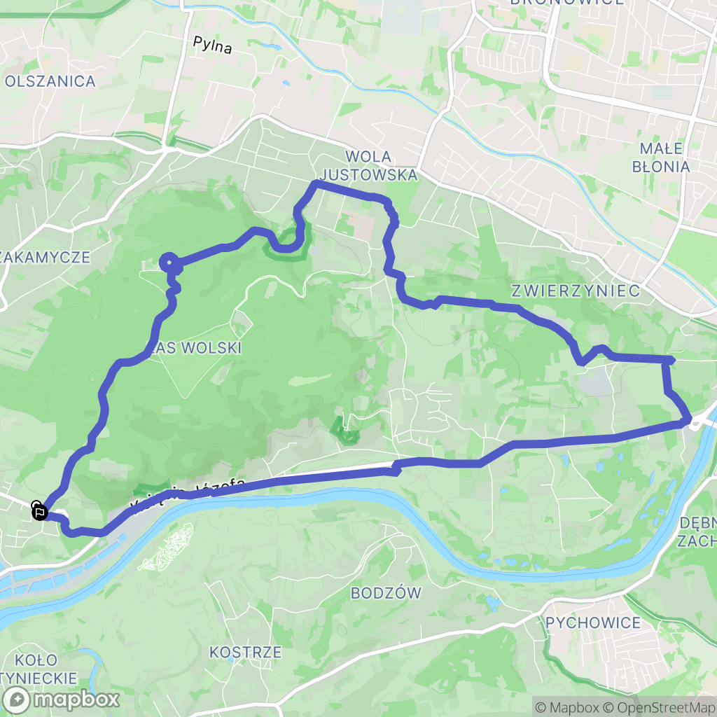 Kraków: mapa trasy - Poland