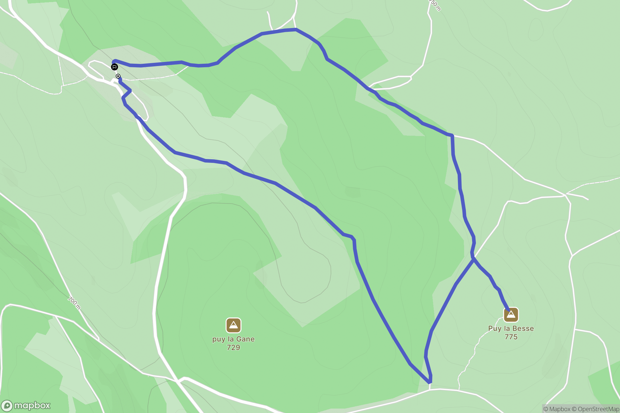 Peyrat-le-Château : carte du parcours de randonnée - France