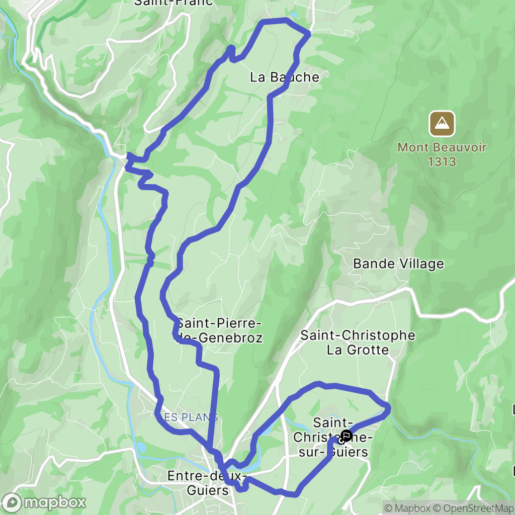 Saint-Christophe-sur-Guiers : carte du parcours de randonnée - France