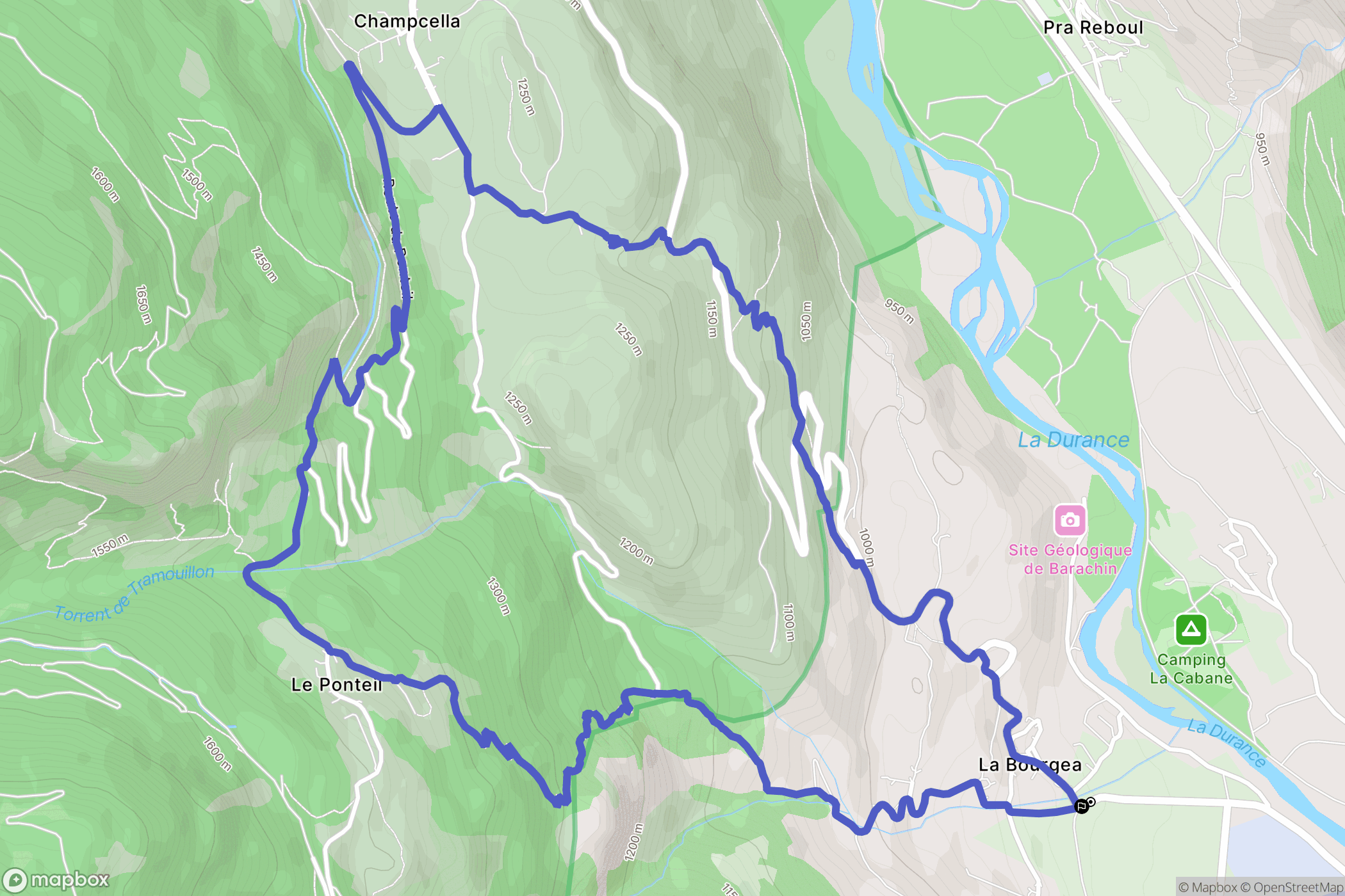 Saint-Crepin : carte du parcours de randonnée - France