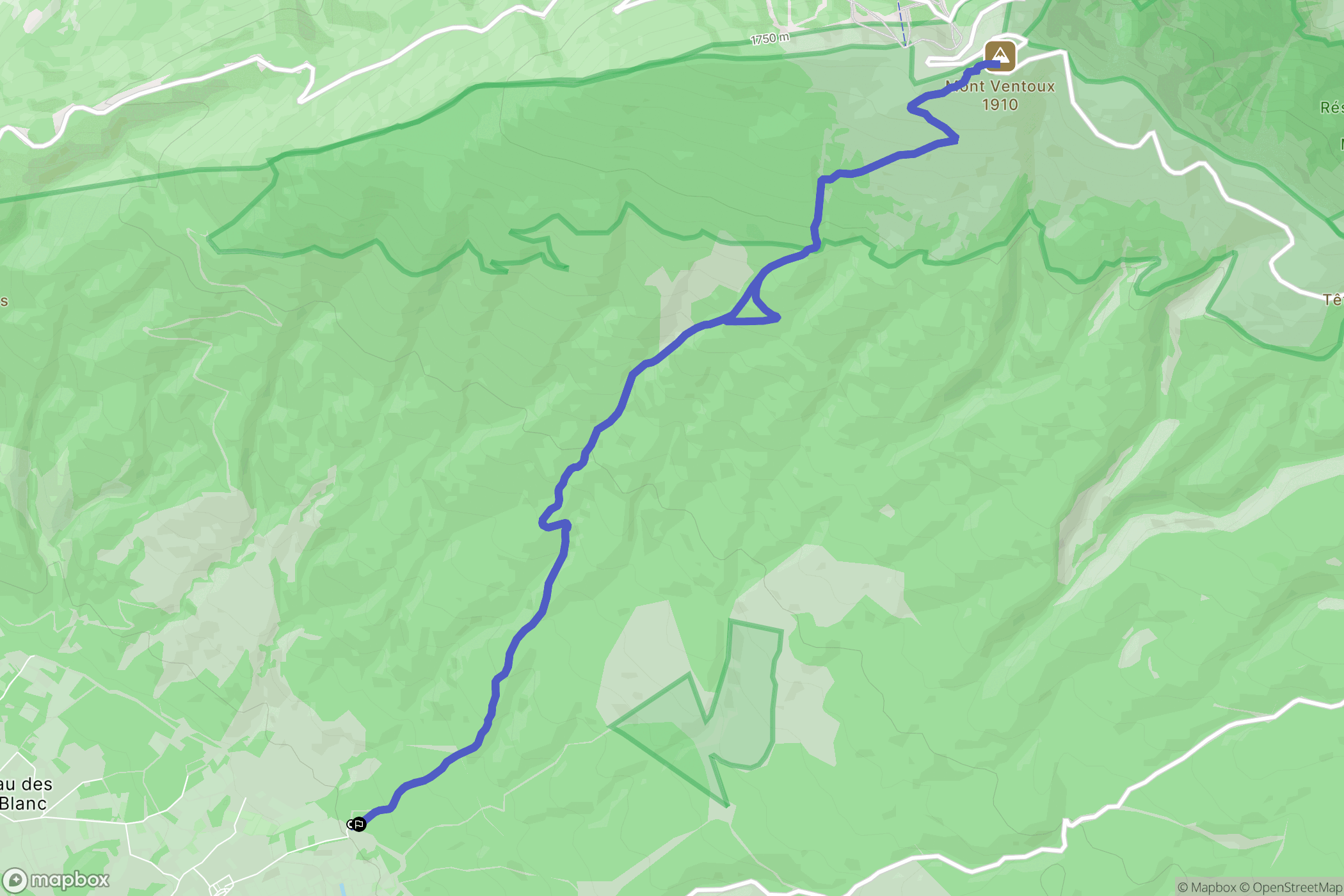 Bédoin : carte du parcours de randonnée - France