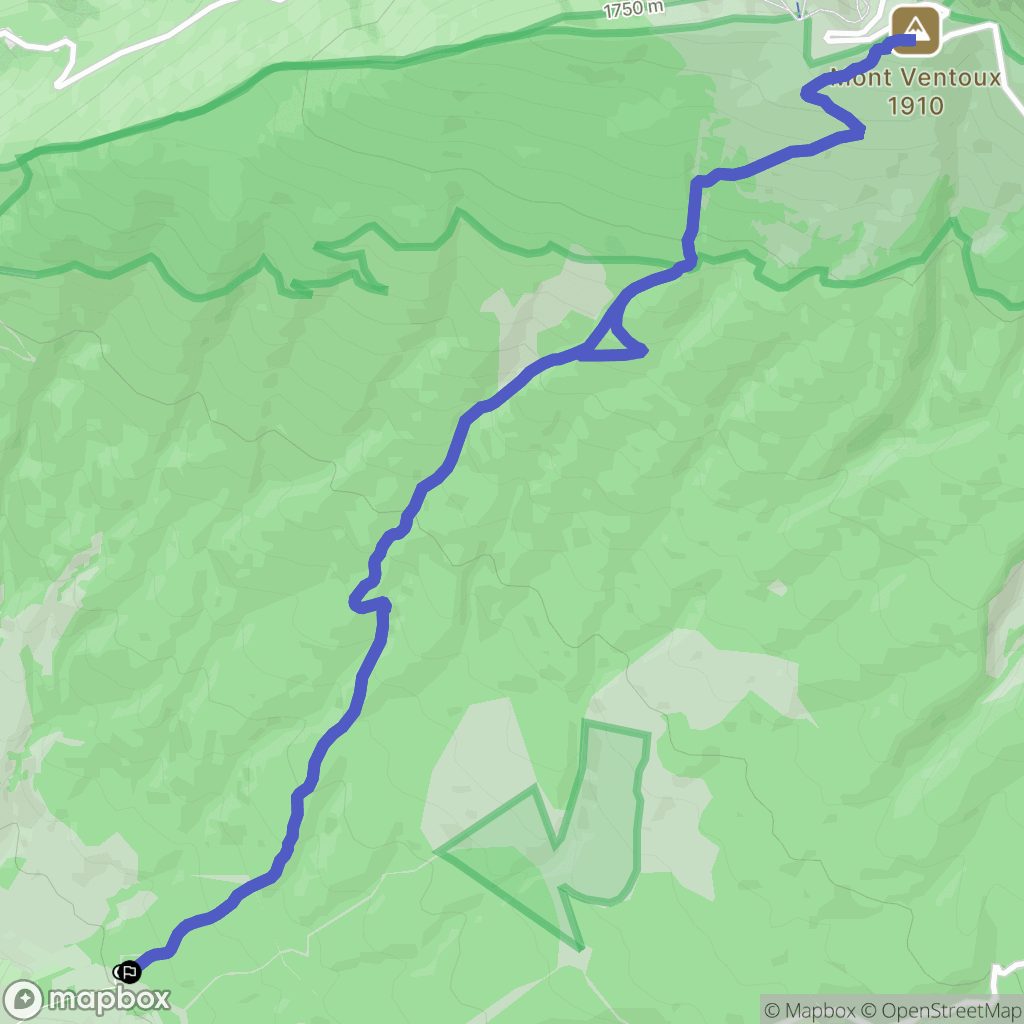 Bédoin : carte du parcours de randonnée - France