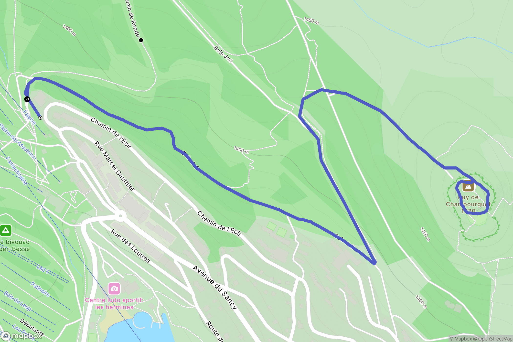 Besse-et-Saint-Anastaise : carte du parcours de randonnée - France