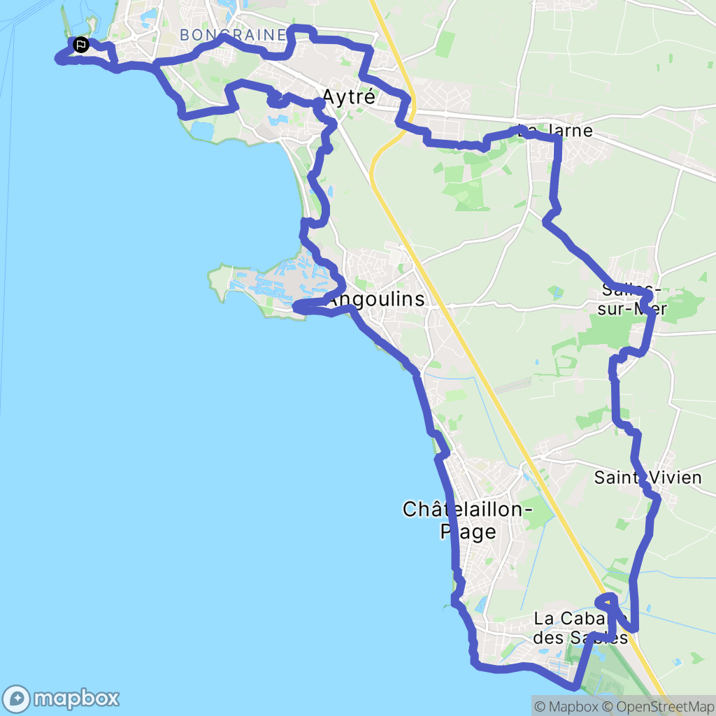 La Rochelle : carte du parcours de randonnée - France