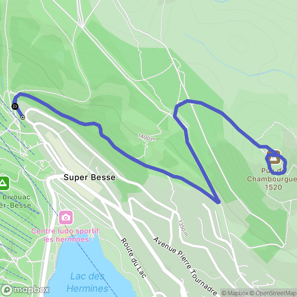 Besse-et-Saint-Anastaise : carte du parcours de randonnée - France