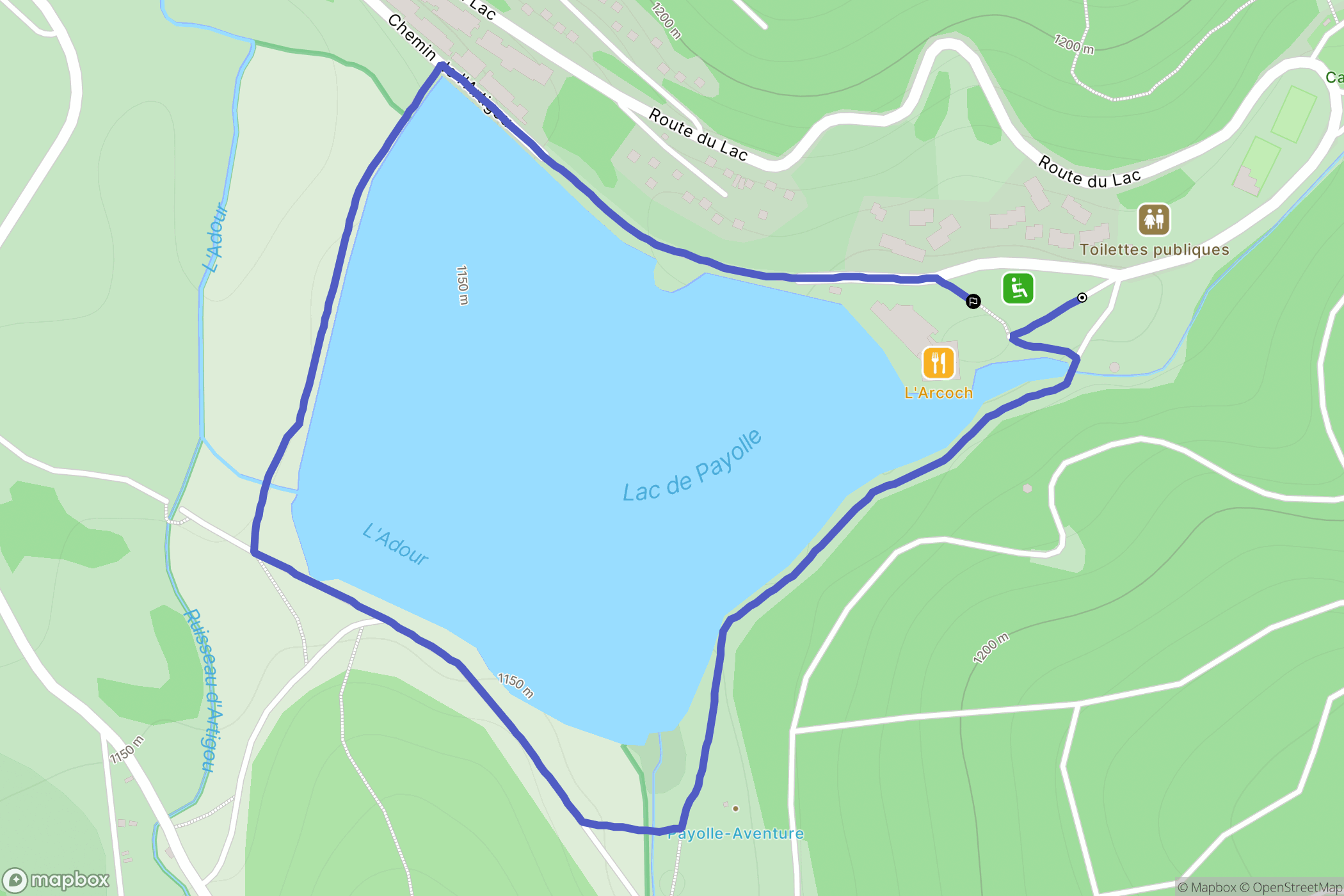 Campan : carte du parcours de randonnée - France