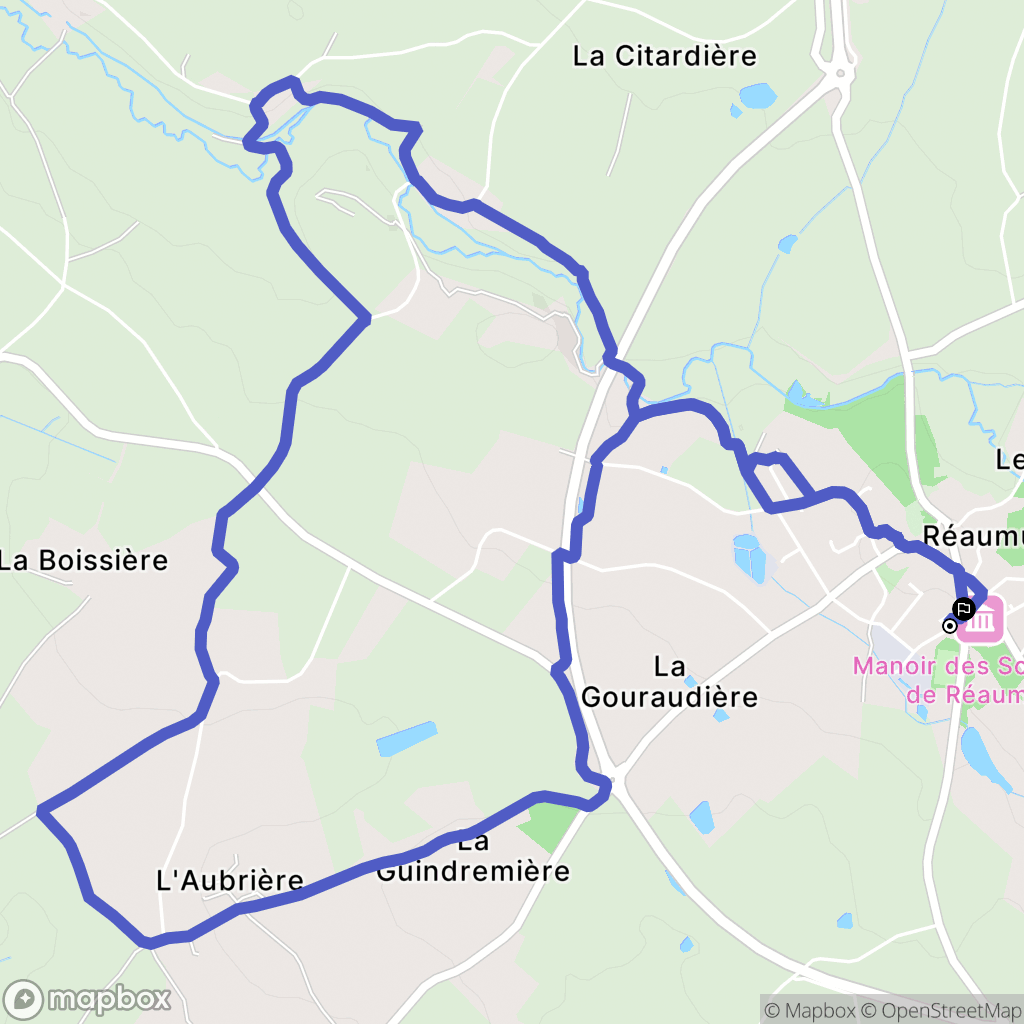 Réaumur : carte du parcours de randonnée - France