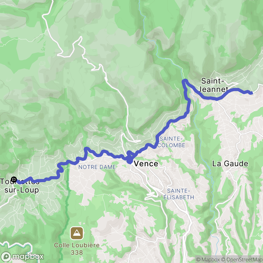 Tourrettes-sur-Loup : carte du parcours de randonnée - France