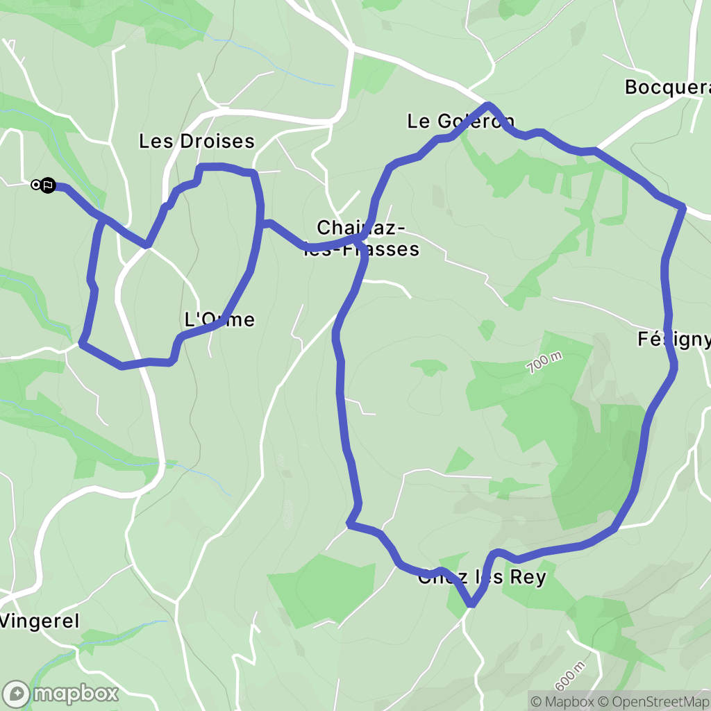 Chainaz-les-Frasses : carte du parcours de randonnée - France