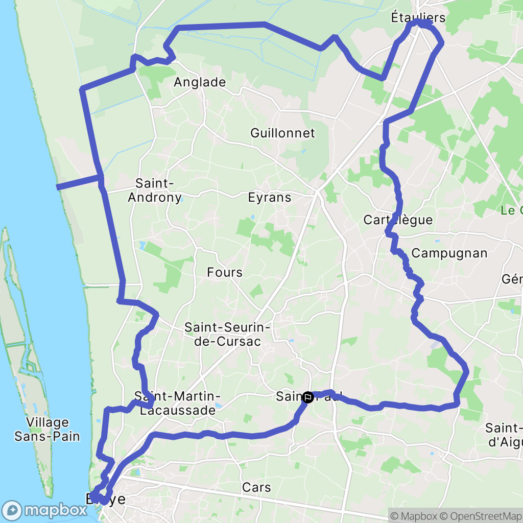 Saint-Paul : carte du parcours de randonnée - France