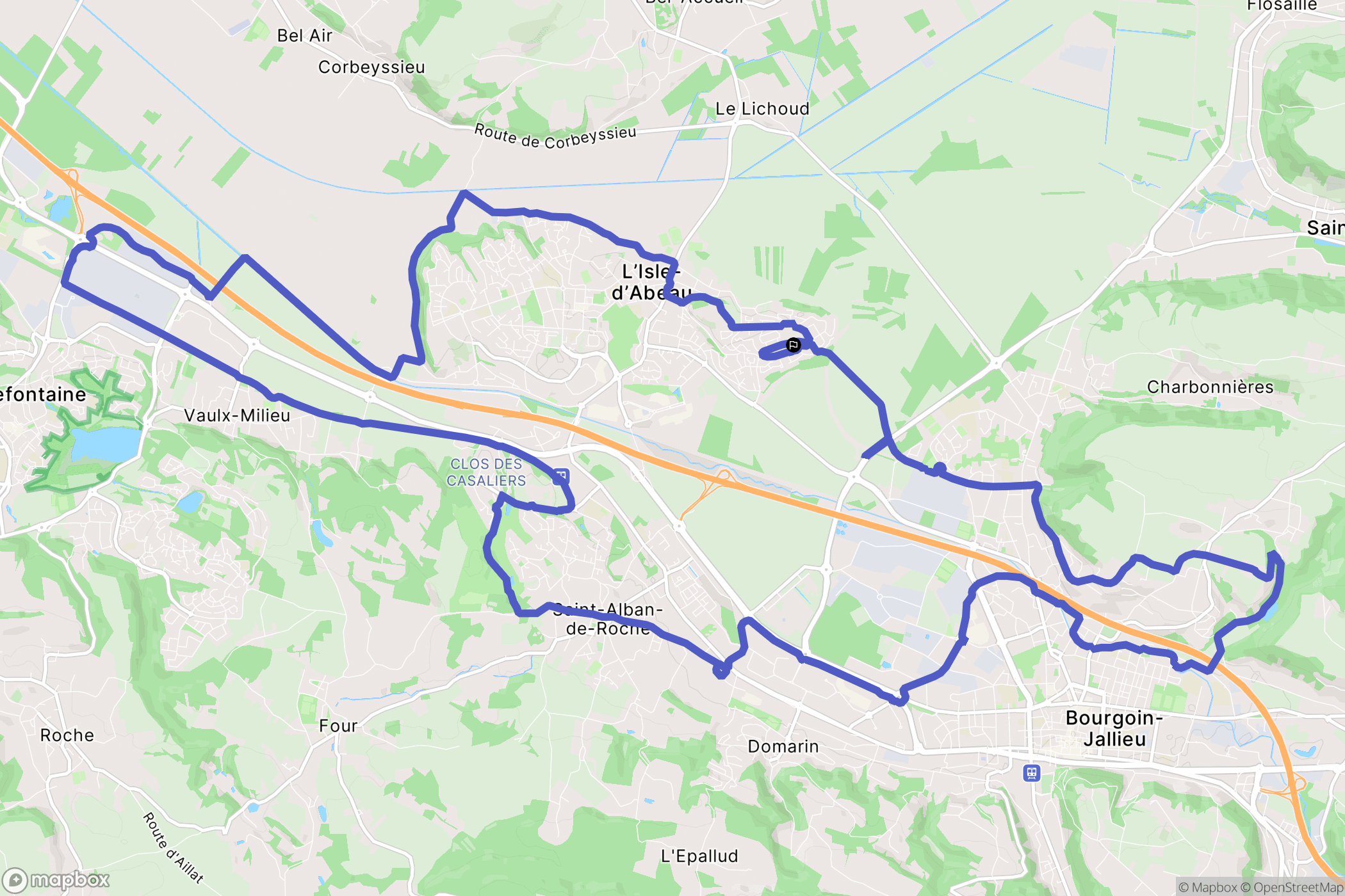 L'Isle-d'Abeau : carte du parcours de randonnée - France