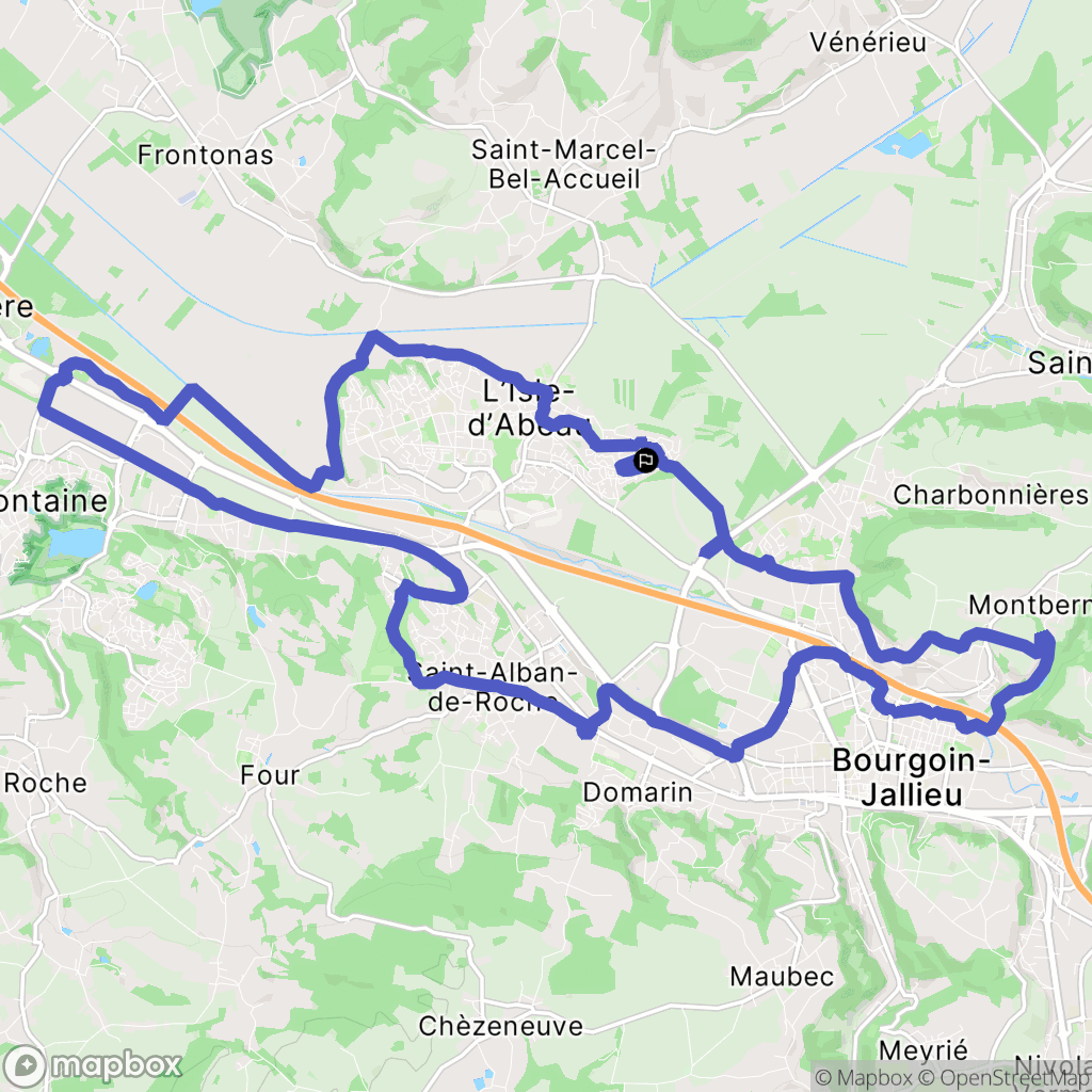 L'Isle-d'Abeau : carte du parcours de randonnée - France