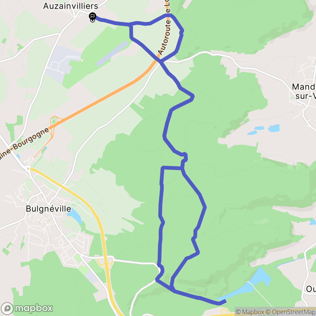 Auzainvilliers : carte du parcours de randonnée - France