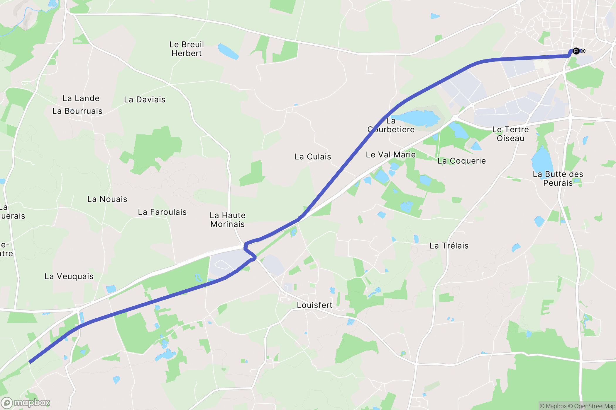 Châteaubriant : carte du parcours de randonnée - France
