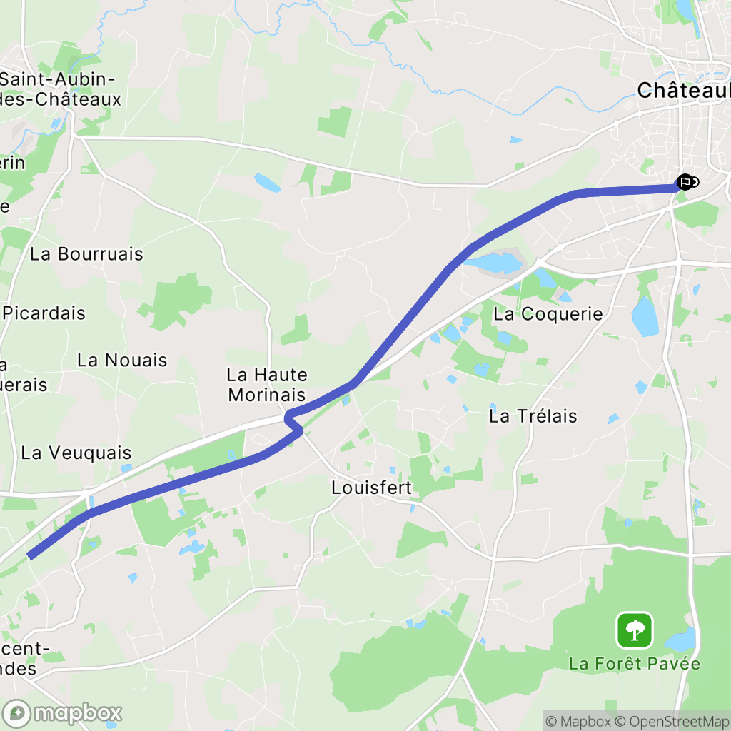 Châteaubriant : carte du parcours de randonnée - France
