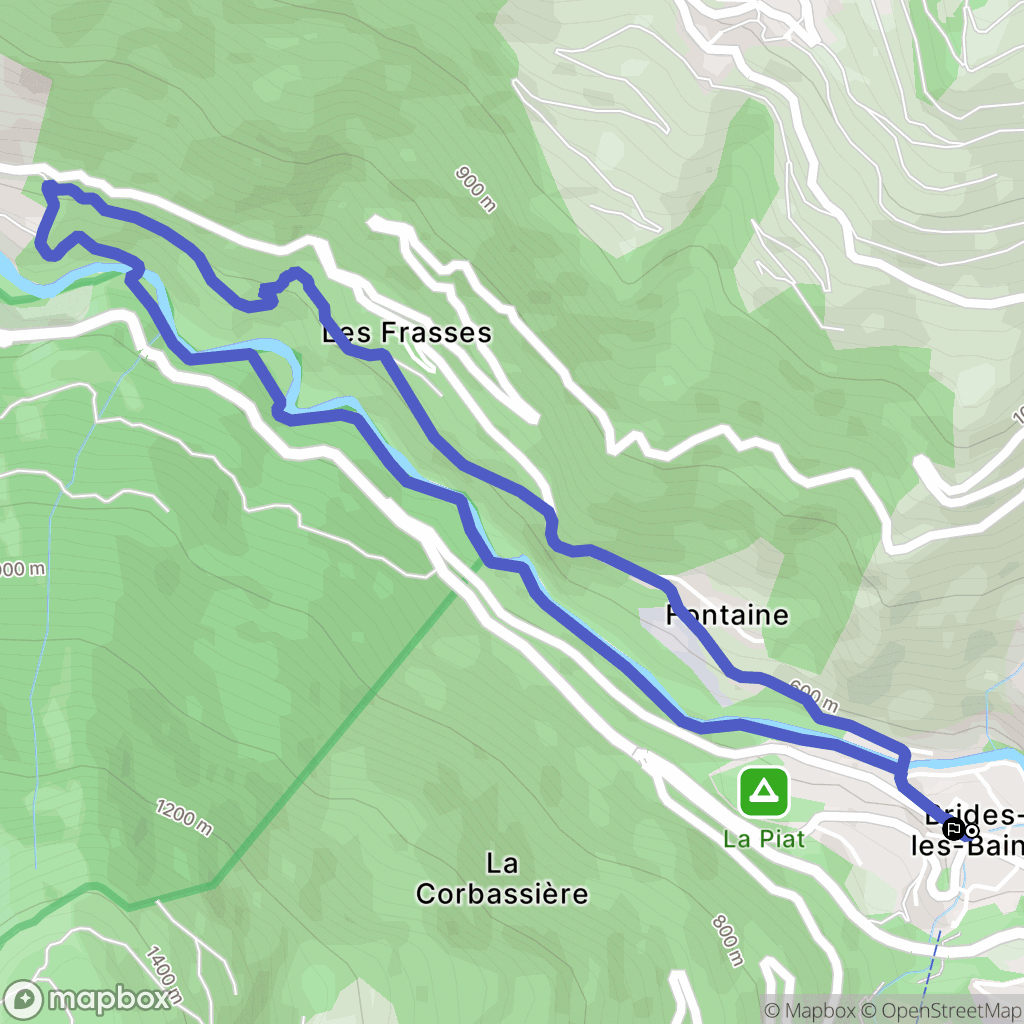 Brides-les-Bains : carte du parcours de randonnée - France