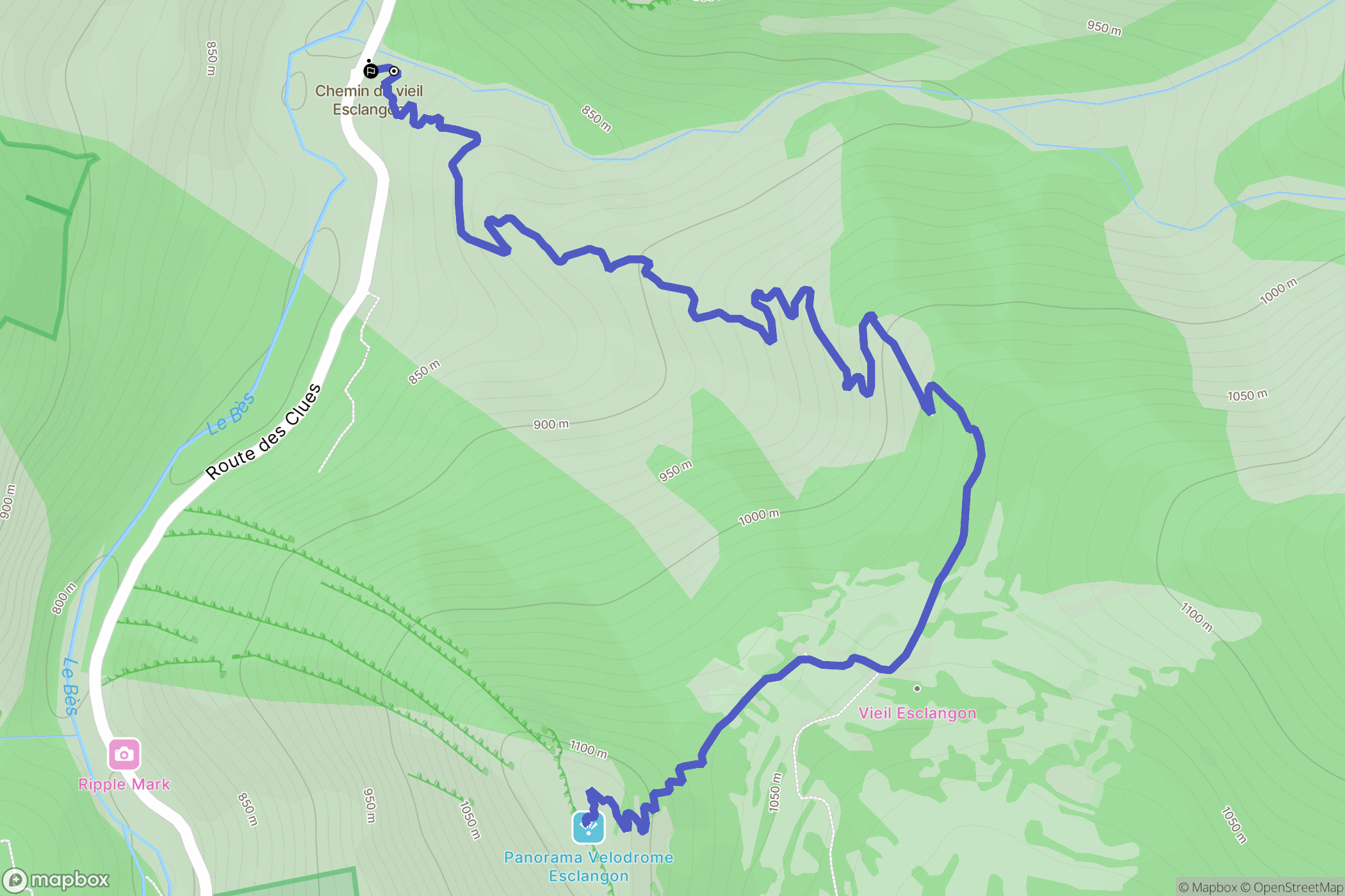 La Javie : carte du parcours de randonnée - France