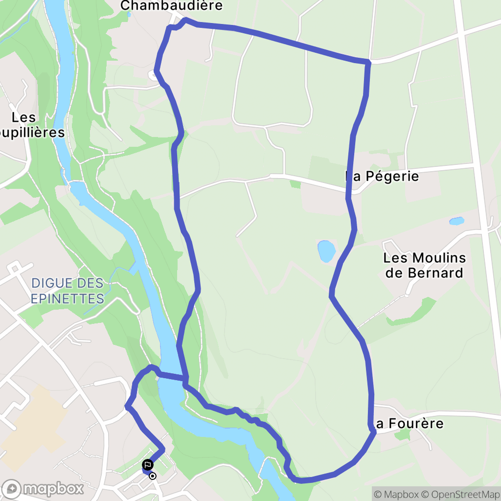 Aigrefeuille-sur-Maine : carte du parcours de randonnée - France
