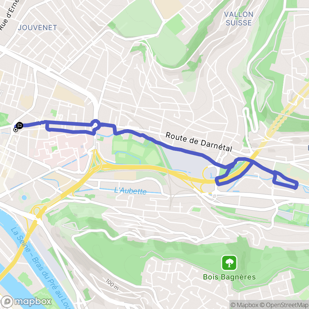 Rouen : carte du parcours de randonnée - France