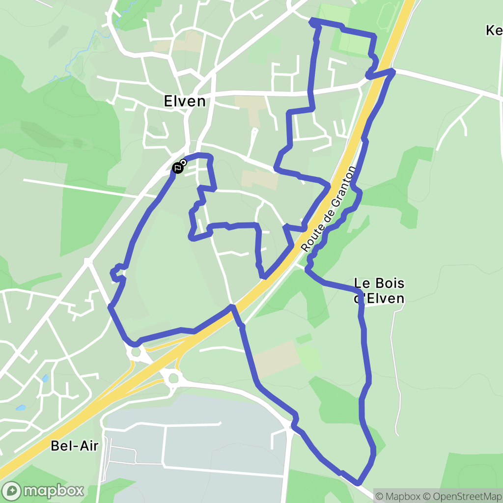 Elven : carte du parcours de randonnée - France
