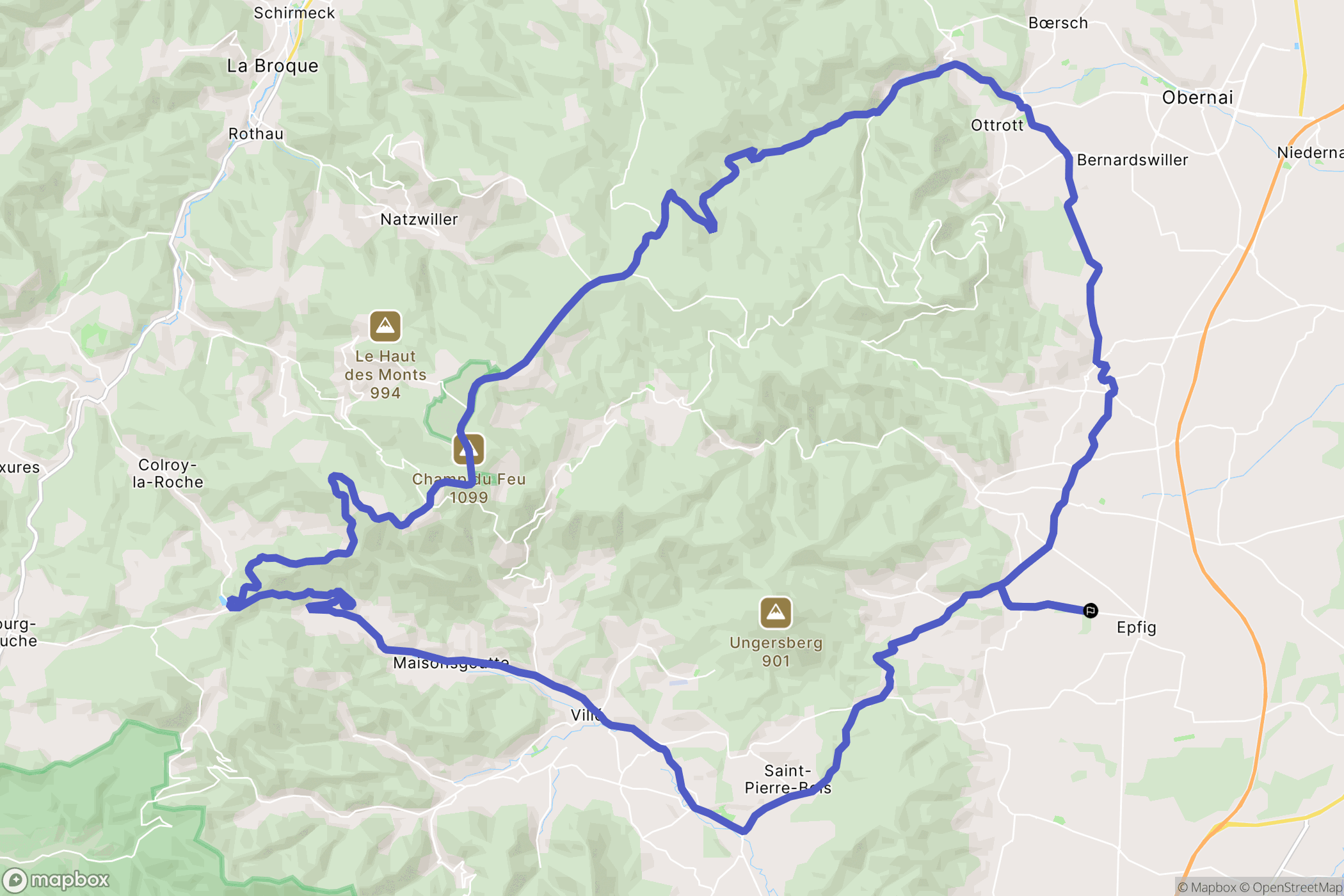 Epfig : carte du parcours de randonnée - France