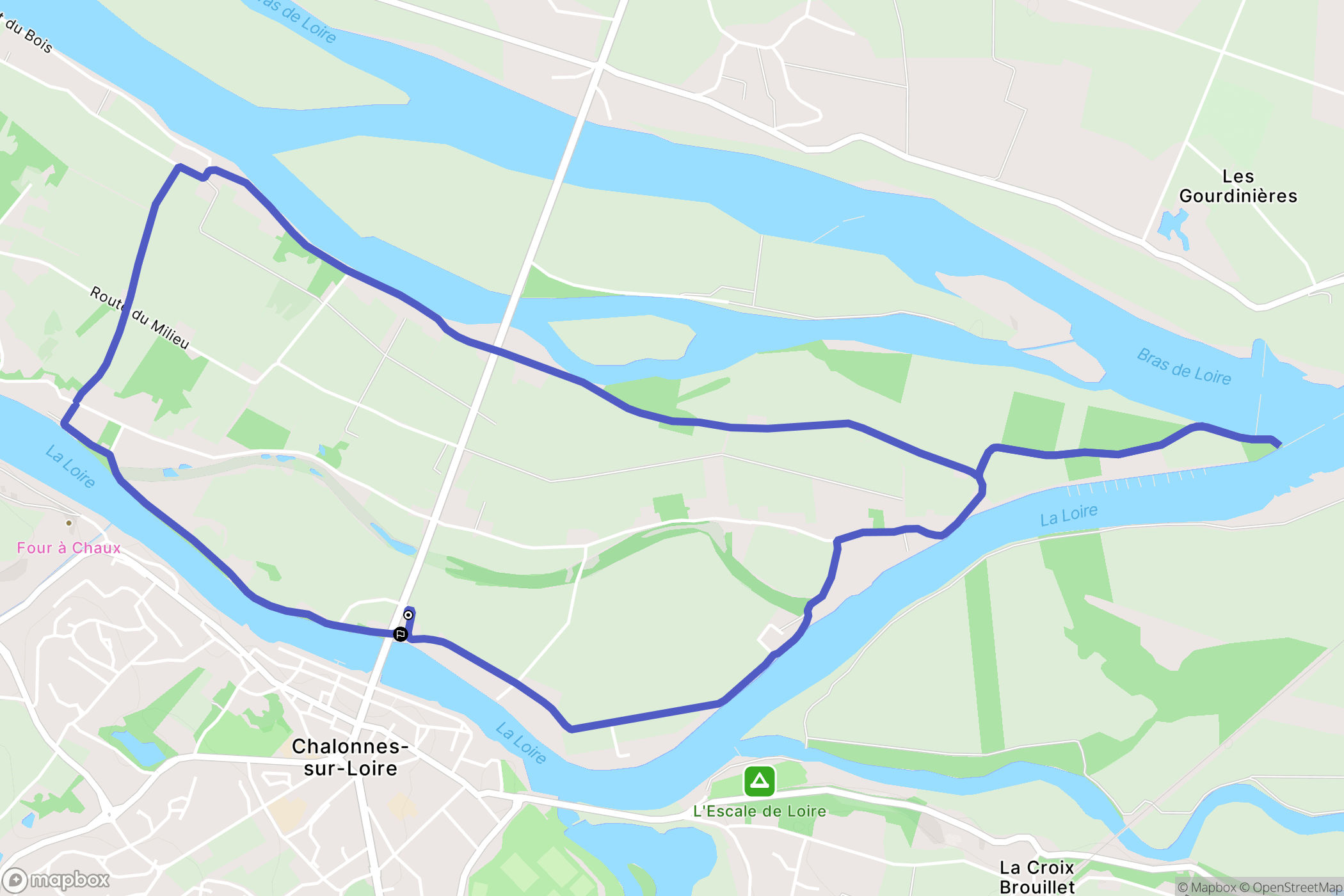 Chalonnes-sur-Loire : carte du parcours de randonnée - France