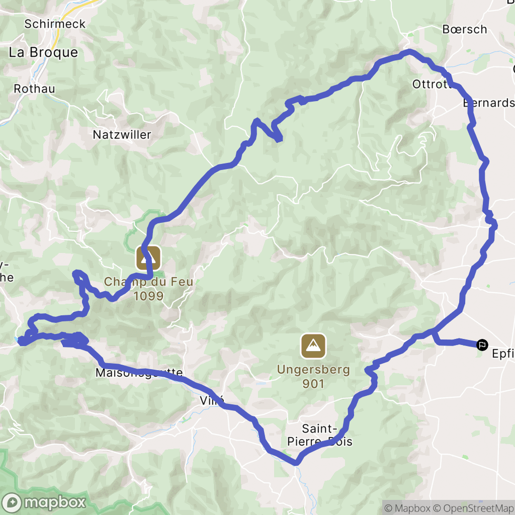 Epfig : carte du parcours de randonnée - France